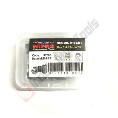 WIPRO 97366 Grip Coil M 8 x 1.25 2D Tap Drat Tambah Daging Recoil Inse