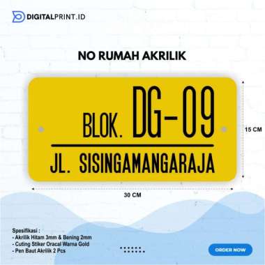 Akrilik Nomor Rumah Minimalis Custom