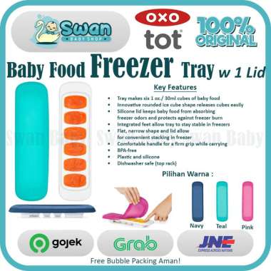 OXO Tot Baby Food Freezer Tray With Silicone Lid 1pc Teal
