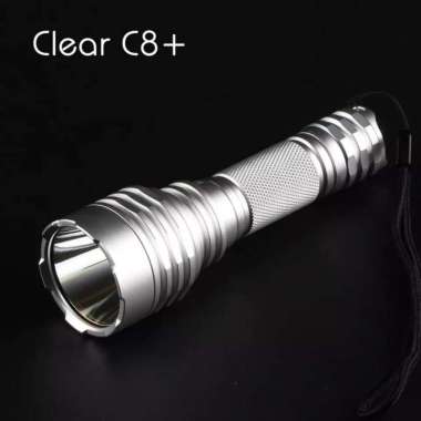 CONVOY C8+ SENTER LED C8 FOKUS CREE XPL XP-L Hi AMC7135x8 SILVER SENTER SAJA