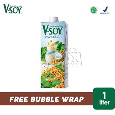 V-SOY Soya Bean Milk / Susu Kedelai Kanada [1 Liter] Low Sugar