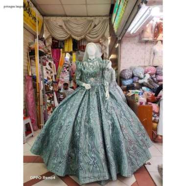 Baju pakaian gaun pengantin busana pernikahan wanita gown dress wedding dress muslim perempuan hijab
