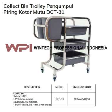 DCT-31 Collect Bin Trolley Pengumpul Piring Kotor