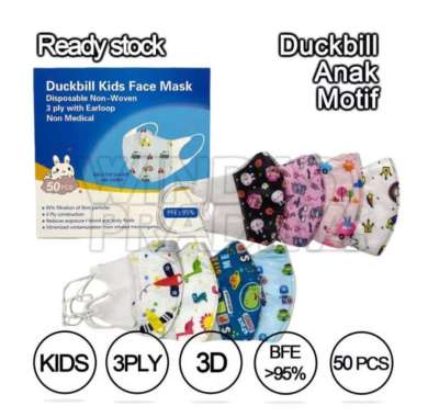 Masker ANAK / Masker Duckbill Anak 1 Box isi 50 Pcs Gambar Random COD Multivariasi