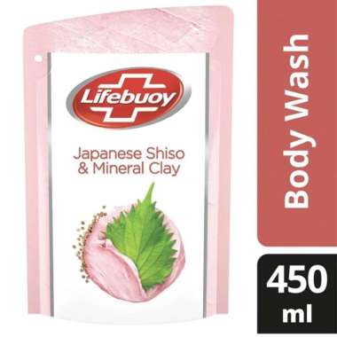 LIFEBUOY Sabun Mandi Cair Liquid Shiso & Mineral Clay 450ml