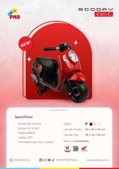 PMB MOTOR AKI MINI SCOOPY RED PMB-K-611-C-RD