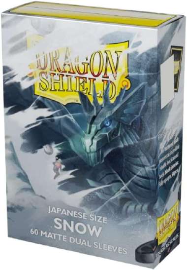 Dragon Shield Dual Matte 60 Card Sleeve Japanese Size Snow YG/VG