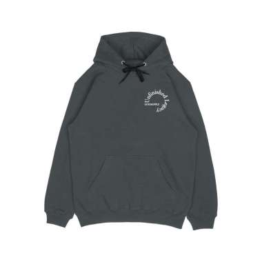 OOTDSUPPLY - Pullover Hoodie Unfinished Three Quarters Dark Grey | Pakaian Pria & Wanita M