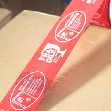 Lakban Unboxing Fragile Merah - Wajib Unboxing- Unboxing MPI 72 YARD