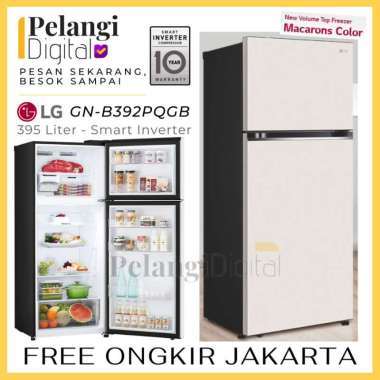 LG B392PQGB Kulkas 2 Pintu Smart Inverter 395L Macaron Collection