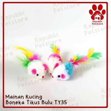 Mainan Kucing Boneka Tikus Bulu TY35 - Cat Toy Mouse Interaktif