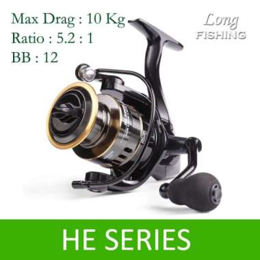 Reel Pancing Metal Max Drag 10Kg HE1000 - 7000 ukuran HE5000