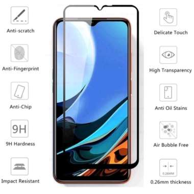 Promo Tempered Glass Layar Redmi 9 / Redmi 9T / Redmi 9A Full Cover Anti Gores Kaca Redmi 9T