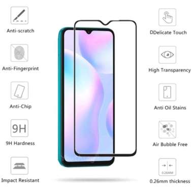Promo Tempered Glass Layar Redmi 9 / Redmi 9T / Redmi 9A Full Cover Anti Gores Kaca Redmi 9A