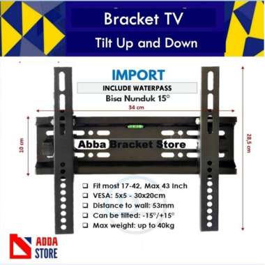 Bracket Braket Smart TV 32 40 42 43 Inch Sony Toshiba Aqua Polytron ukuran IMPORT