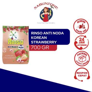 Promo Harga Rinso Anti Noda Deterjen Bubuk + Molto Korean Strawberry 700 gr - Blibli