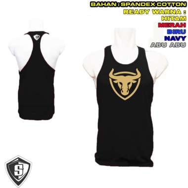 Singlet Tali Kecil Fitness Banteng Bull Gym Bodyfit M