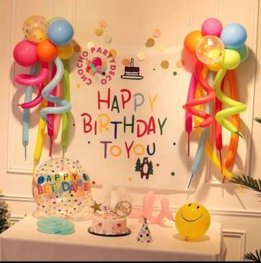 Paket Balon Ulang Tahun / Dekorasi Ultah / Dekorasi Ulang Tahun Balon Cacing A