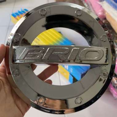 noona variasi mobil Cover Tangki Mobil for Brio CHROME