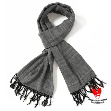 GESYAL Syal Scarf Tenun Tangan - Abu Polos