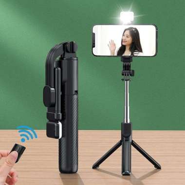 Tongsis Bluetooth LED R1S 3in1 Remote Selfie Tongsis Tripod Bluetooth Murah LED