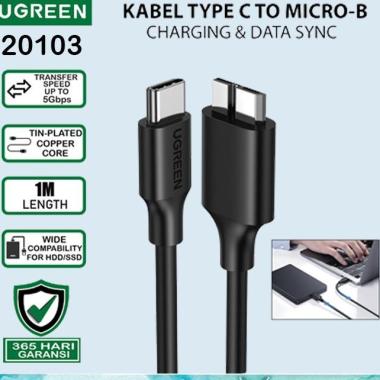 UGREEN 20103 Kabel Hardisk HDD USB C To Micro USB Cable Hardisk Type C UG-20103 1M