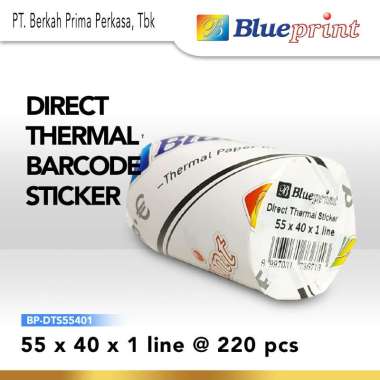 BLUEPRINT Direct Thermal Sticker / Label Stiker 55x40x1 Line Isi 220 Putih