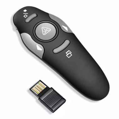 Alat Presentasi Laser Pointer Wireless Presentator Proyektor hitam abu