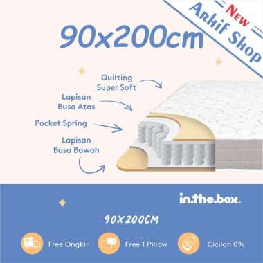 SPRING BED KASUR IN THE BOX inthebox 90x200 (Single) 90 x 200 Putih
