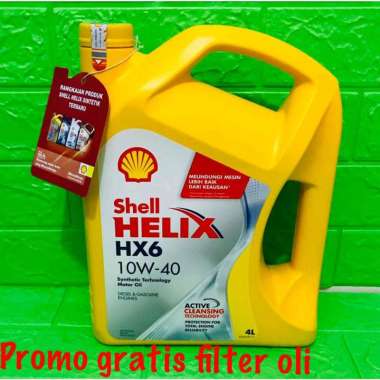 Oli Shell Helix HX6 10W 40 4Liter / promo gratis filter oli