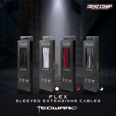 TECWARE FLEX Sleeved Extensions Cables Hitam