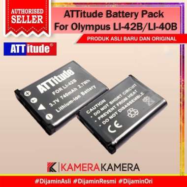 KameraKamera ATTitude Battery Pack For Olympus LI-42B/LI-40B -Garansi Resmi hitam polos