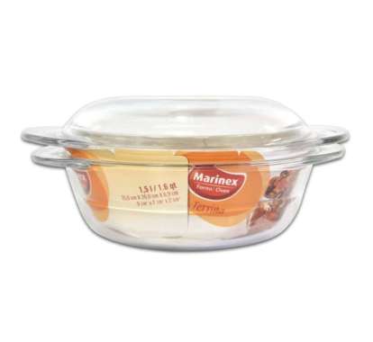 Marinex Loyang Casserole + Tutup Kaca [1.5 L] TRANSPARAN