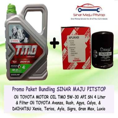 Paket Bundling Oli Mobil TMO 5W-30 API SN Original 4 Liter & Filter Oli DAIHATSU SIRION & DAIHATSU S