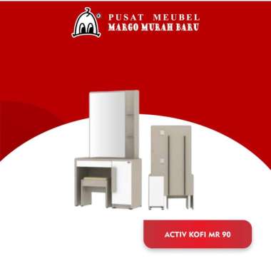Meja Rias Activ Kofi MR 90 Taupe - White Glossy