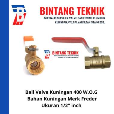 Ball Valve 1/2" inch Kuningan Freder