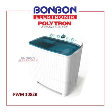 Polytron Mesin Cuci 2 Tabung 10KG PWM 1082B / PWM1082 / 1082 B