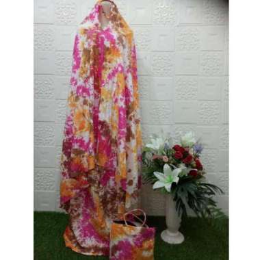 Mukena Dewasa TieDye Jumbo katun Rayon, Mukena Bali Dewasa Pink