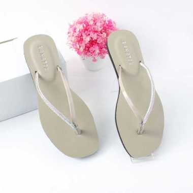 Sandal Jepit Wanita Terbaru Motif Mutiara 2023 36 Cream
