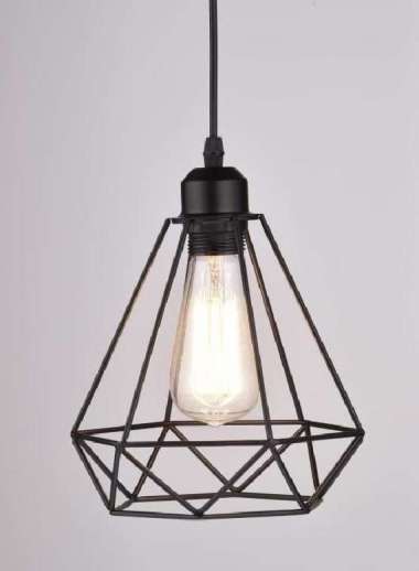 kap lampu gantung diamond industrial cafe