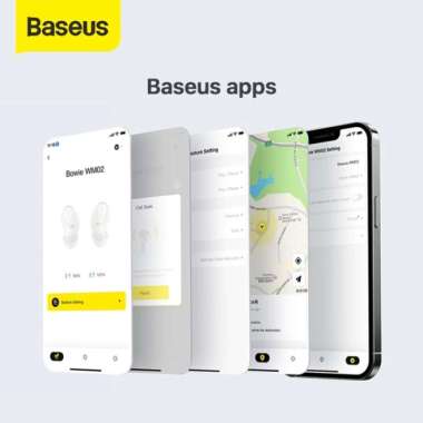 Baseus WM02 Plus TWS Headset Bluetooth Earphone Mini Earbuds Handsfree PUTIH