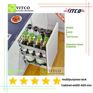 VITCO 740 Multipurpose Stainless Rack / Kitchen Organizer Rack Rak Dapur