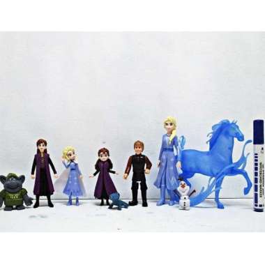 Frozen 2 Figure Set of 9 Mainan Pajangan miniatur Hiasan Kue Topper