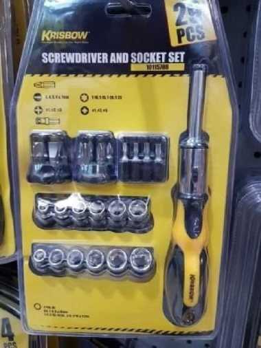 Krisbow Screwdriver and Socket Set Obeng Set dan Kunci Sok 29 Pcs