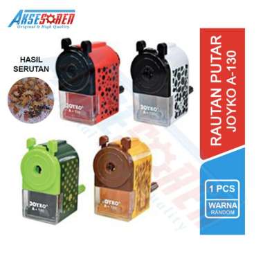 Rautan Pensil Putar Otomatis Joyko [A-130/1 pcs] / Serutan Pensil / Penserut Pensil Putar Giling / P