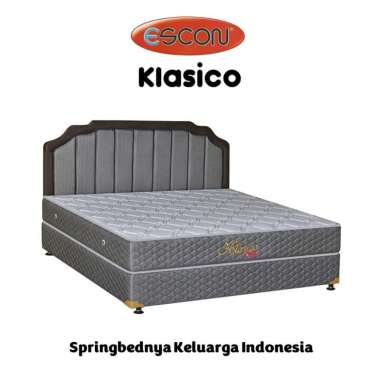 Kasur Spring Bed Full Set ESCON Klasico Putih - FREE BANTAL 100x200
