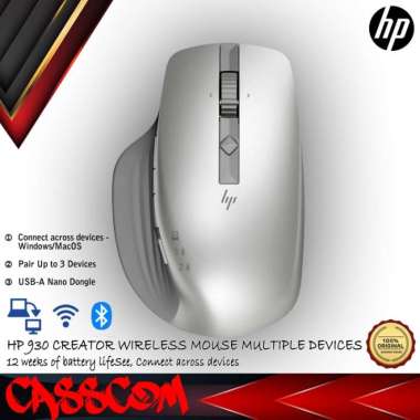 Mouse Wireless HP 930 Creator MultiDevice 2.4Ghz 3000Dpi Original