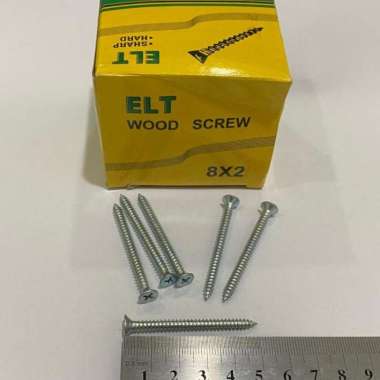 skrup kayu 2x8 sekrup wood screw sekerup baut cacing