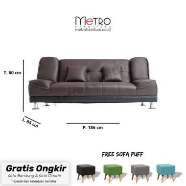 Sofa bed Sofabed sofa minimalis Nikita cream Bandung