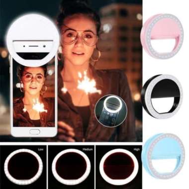 MINI RING LIGHT SELFIE LED / LAMPU SELFIE BULAT UNTUK KAMERA CAMERA HP Multicolor